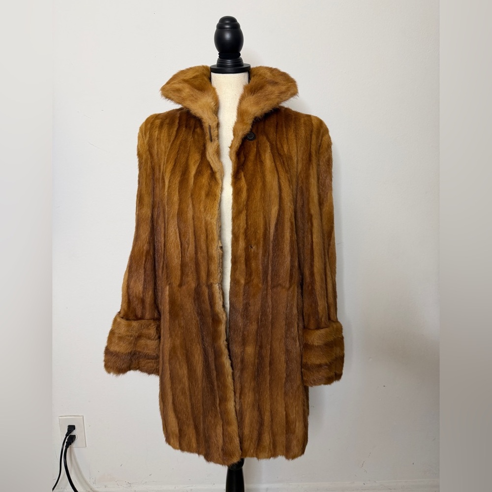 Vintage, beautiful, brown, authentic fur coat, gorgeous quality